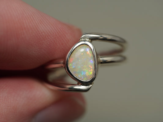 Light Opal ring silver BAB367
