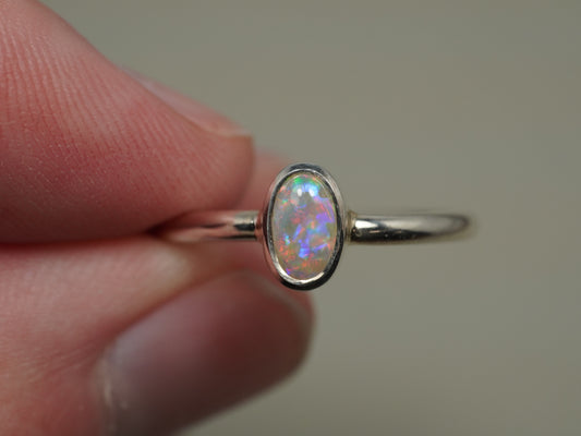 Bague cristal opale argent BLH459