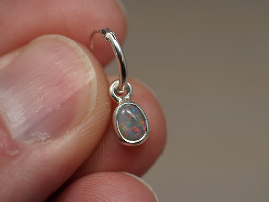 Dunkler Opal-Anhänger Silber CED02