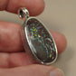 Pendentif opale foncée argent CED02