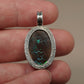 Pendentif opale foncée argent CED02