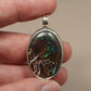 Pendentif opale foncée argent CED02