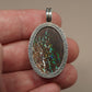 Pendentif opale foncée argent CED02