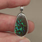 Pendentif opale foncée argent CED02